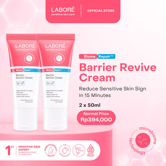 [TWINPACK] Labore Barrier Revive Cream 2pcs - Paket Pelembab Wajah untuk Kulit Sensitif  (Non-comedogenic & Non-Acnegenic)