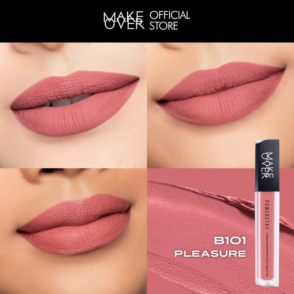 [SPECIAL MASTERSHADE] MAKE OVER Powerstay Transferproof Matte Lip Cream - Lipcream x PANTONE Tahan Lama 14 Jam Lip Cream Tidak Kering Ringan Kissproof Ombre Lips Color Nude Lipstick Matte 14H Make Up Long Lasting Somethin Time Less Stain w Maybe Euphoria