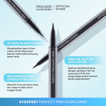 Wardah EyeXpert Perfect Precision Liner - Eyeliner Waterproof Warna Hitam dengan Aplikator Presisi Mudah Digunakan dan Lembut-Tahan Lama Hingga 12 Jam