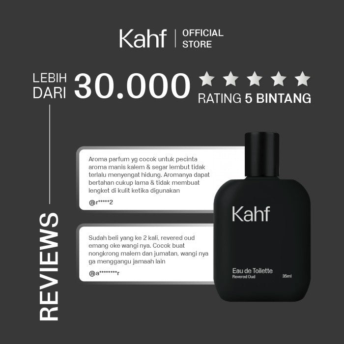 Kahf Revered Oud Eau De Toilette 35 ml Long-Lasting Fragrance (EDT) - Perfume Scent Inspired by Nature (Oud and Amber Scent)  - Wangi Tahan Lama - Masculine Scent 香水