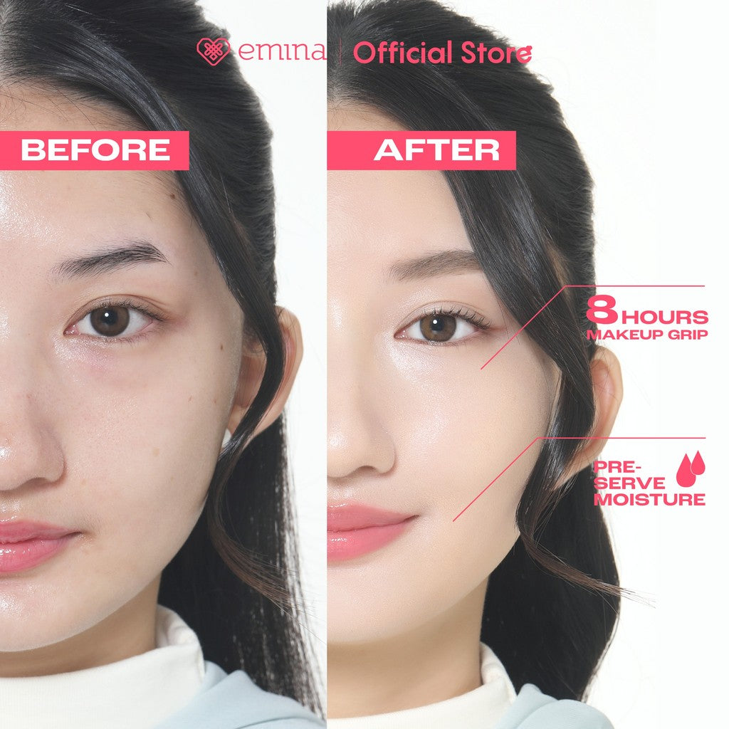 Emina Pore Ranger Total Poreless Primer & Blur Hydraglow Primer 20 ml - Makeup Longlasting 8-12 jam, Matte/Glow Finish, Smooth Complexion, Crack-Free, No-Patchy