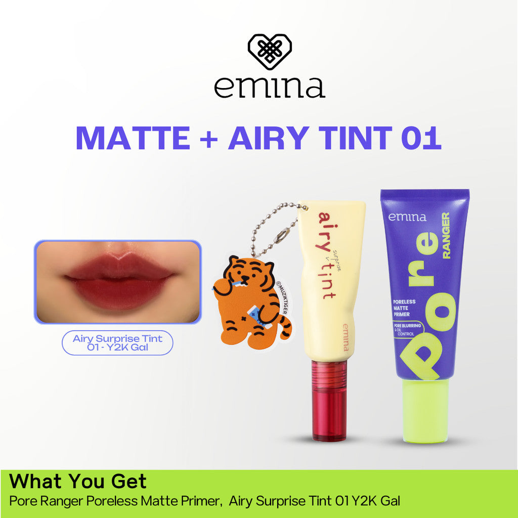 NEW! Emina Protect Glow Set (Sunscreen + Primer) Sun Battle SPF 35 PA +++ Acne Clear Cica + Allantoin Airy Acne Soothing, Emina Pore Ranger 20 ml -Sunscreen for Acne Prone - Glowing, Mencerahkan, Merawat Jerawat, Skin Barrier, Melembabkan, Ringan