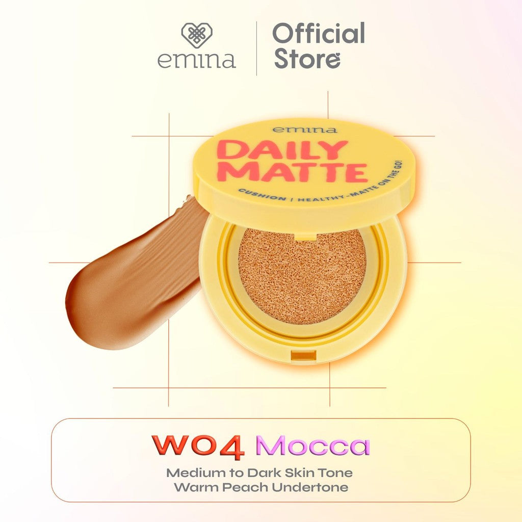 Emina Daily Matte Cushion 15g - Cushion Healthy Matte Oil Control Lasting 8 Jam, Anti Kering