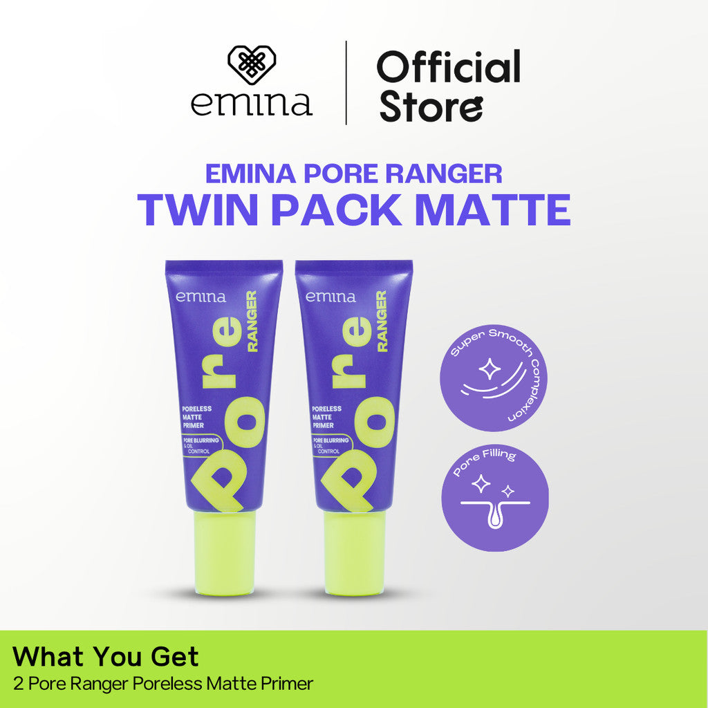 NEW! Emina Protect Glow Set (Sunscreen + Primer) Sun Battle SPF 35 PA +++ Acne Clear Cica + Allantoin Airy Acne Soothing, Emina Pore Ranger 20 ml -Sunscreen for Acne Prone - Glowing, Mencerahkan, Merawat Jerawat, Skin Barrier, Melembabkan, Ringan