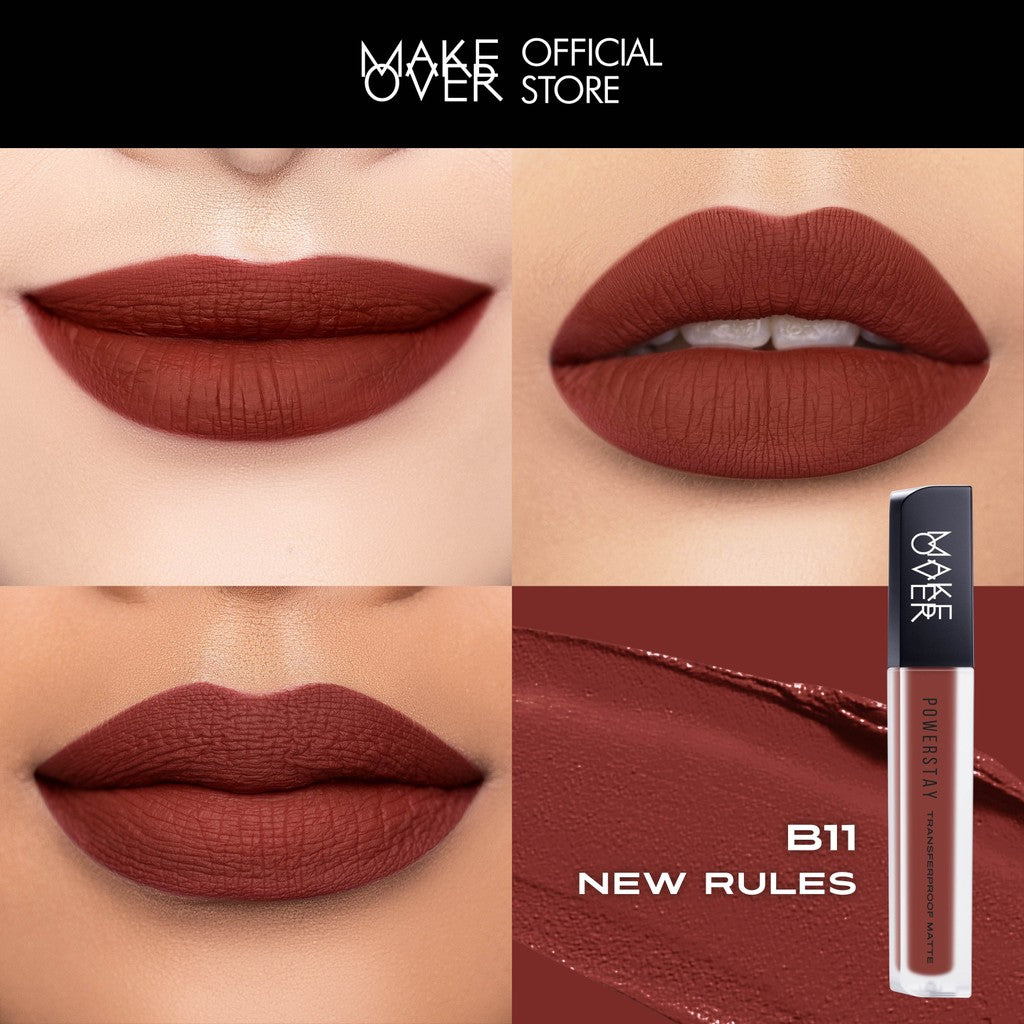 [SPECIAL MASTERSHADE] MAKE OVER Powerstay Transferproof Matte Lip Cream - Lipcream x PANTONE Tahan Lama 14 Jam Lip Cream Tidak Kering Ringan Kissproof Ombre Lips Color Nude Lipstick Matte 14H Make Up Long Lasting Somethin Time Less Stain w Maybe Euphoria