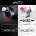 [TINTINTINWIN'S PICKS] NEW! MAKE OVER Hydrastay Prismatic Glass Cushion - Glow Cushion Plumpy Tahan Cuaca Panas Lembab Anti Crack Smudgeproof Tidak Cakey Tidak Crease High Coverage Tahan Banting Radiant Foundation Compact Makeup Concealer