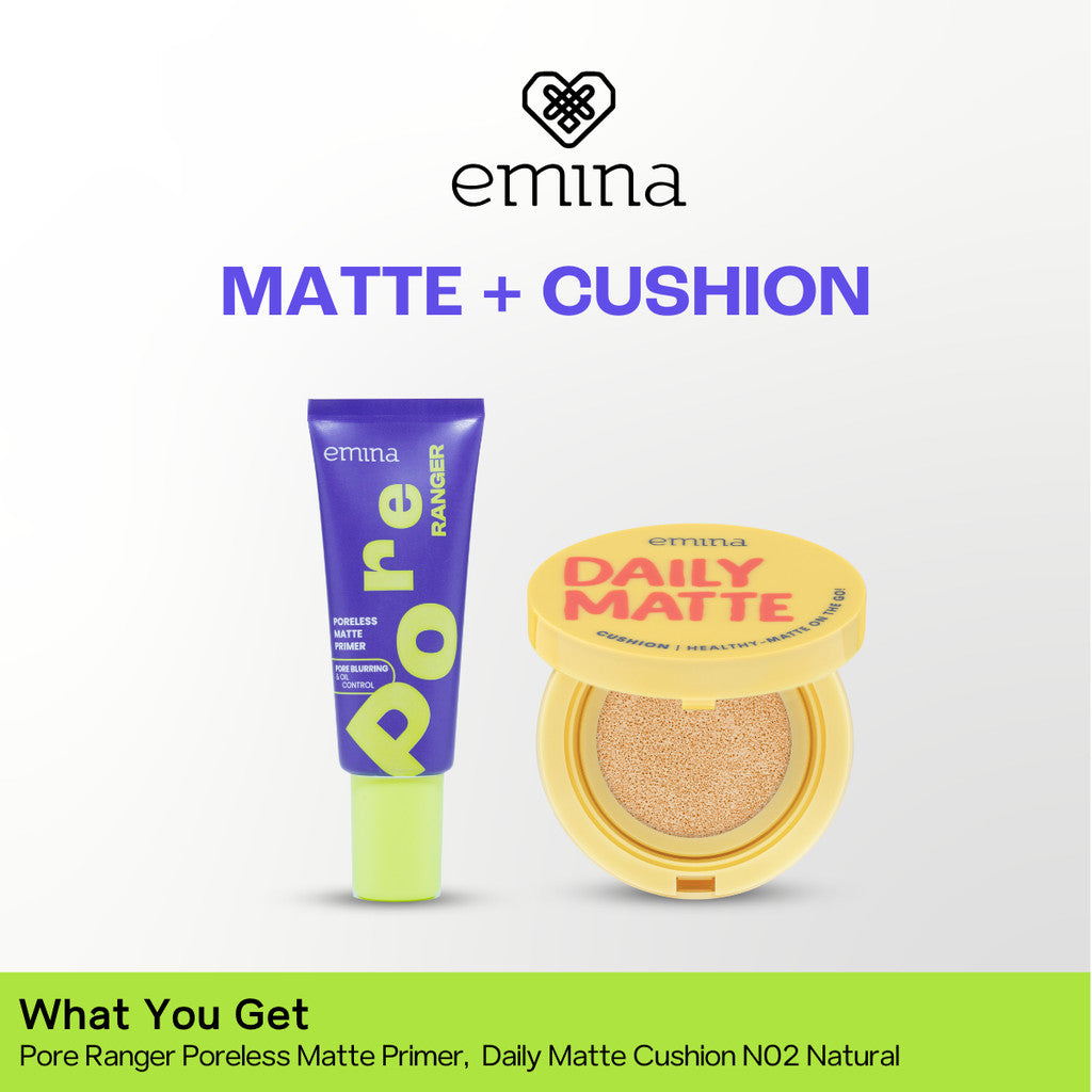 NEW! Emina Protect Glow Set (Sunscreen + Primer) Sun Battle SPF 35 PA +++ Acne Clear Cica + Allantoin Airy Acne Soothing, Emina Pore Ranger 20 ml -Sunscreen for Acne Prone - Glowing, Mencerahkan, Merawat Jerawat, Skin Barrier, Melembabkan, Ringan