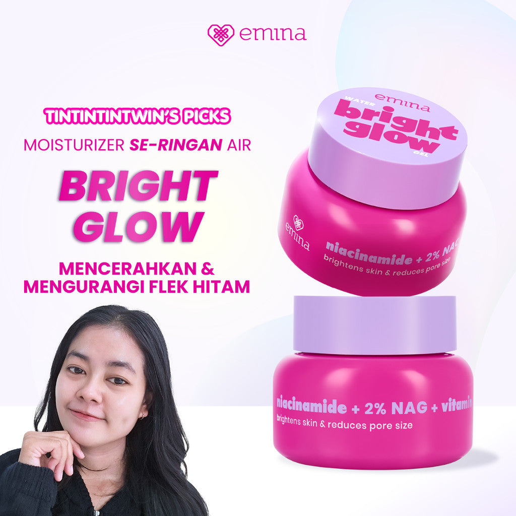 [TINTINTINWIN' PICK] Emina Water Bright Glow Gel Moisturizer 30g | Mencerahkan & Mengurangi Flek Hitam, Kulit Glowing, Meratakan Warna Kulit, Pelembab Seringan Air, Mengandung Niacinamide, Vitamin C