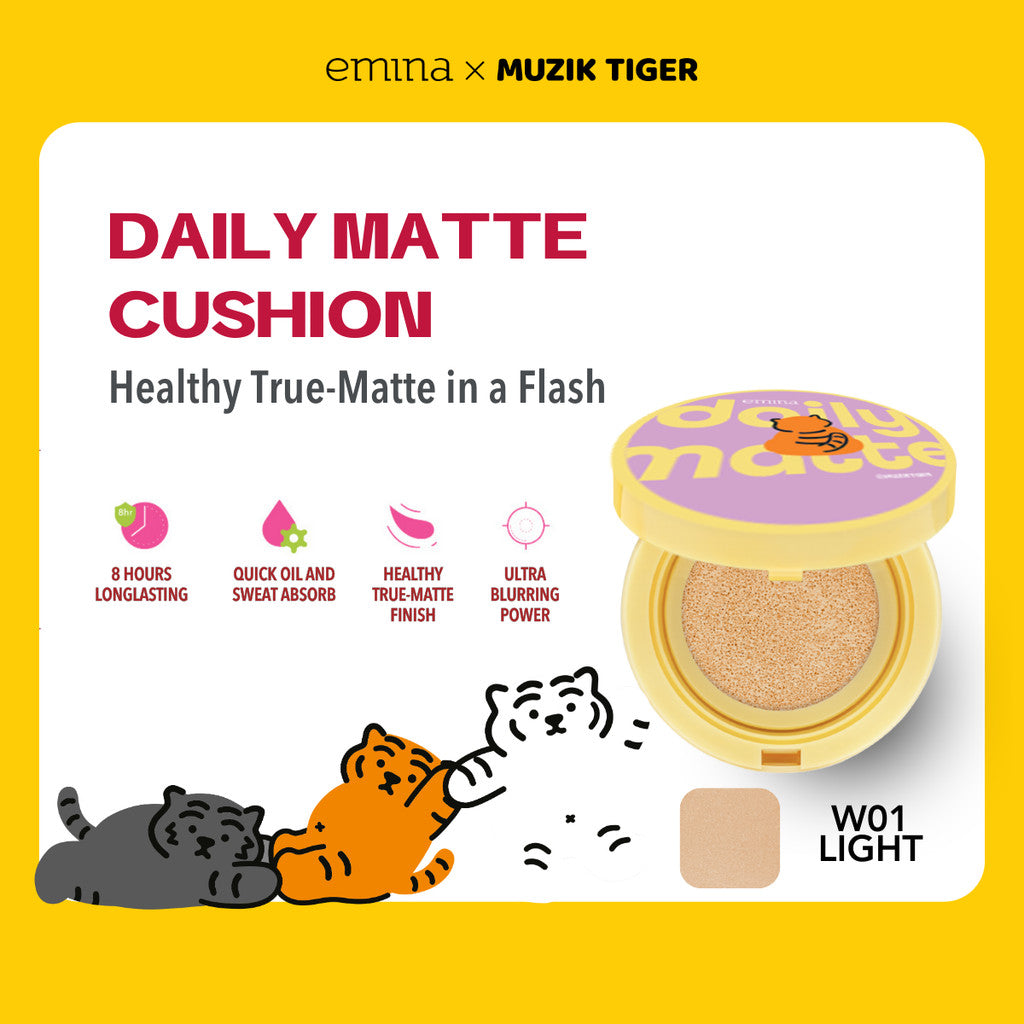 Emina Daily Matte Cushion 15g - Cushion Healthy Matte Oil Control Lasting 8 Jam, Anti Kering