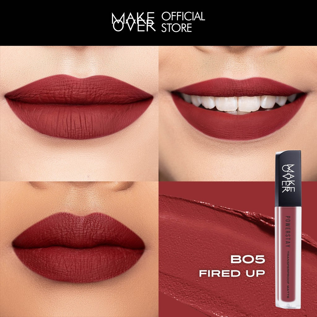 [SPECIAL MASTERSHADE] MAKE OVER Powerstay Transferproof Matte Lip Cream - Lipcream x PANTONE Tahan Lama 14 Jam Lip Cream Tidak Kering Ringan Kissproof Ombre Lips Color Nude Lipstick Matte 14H Make Up Long Lasting Somethin Time Less Stain w Maybe Euphoria