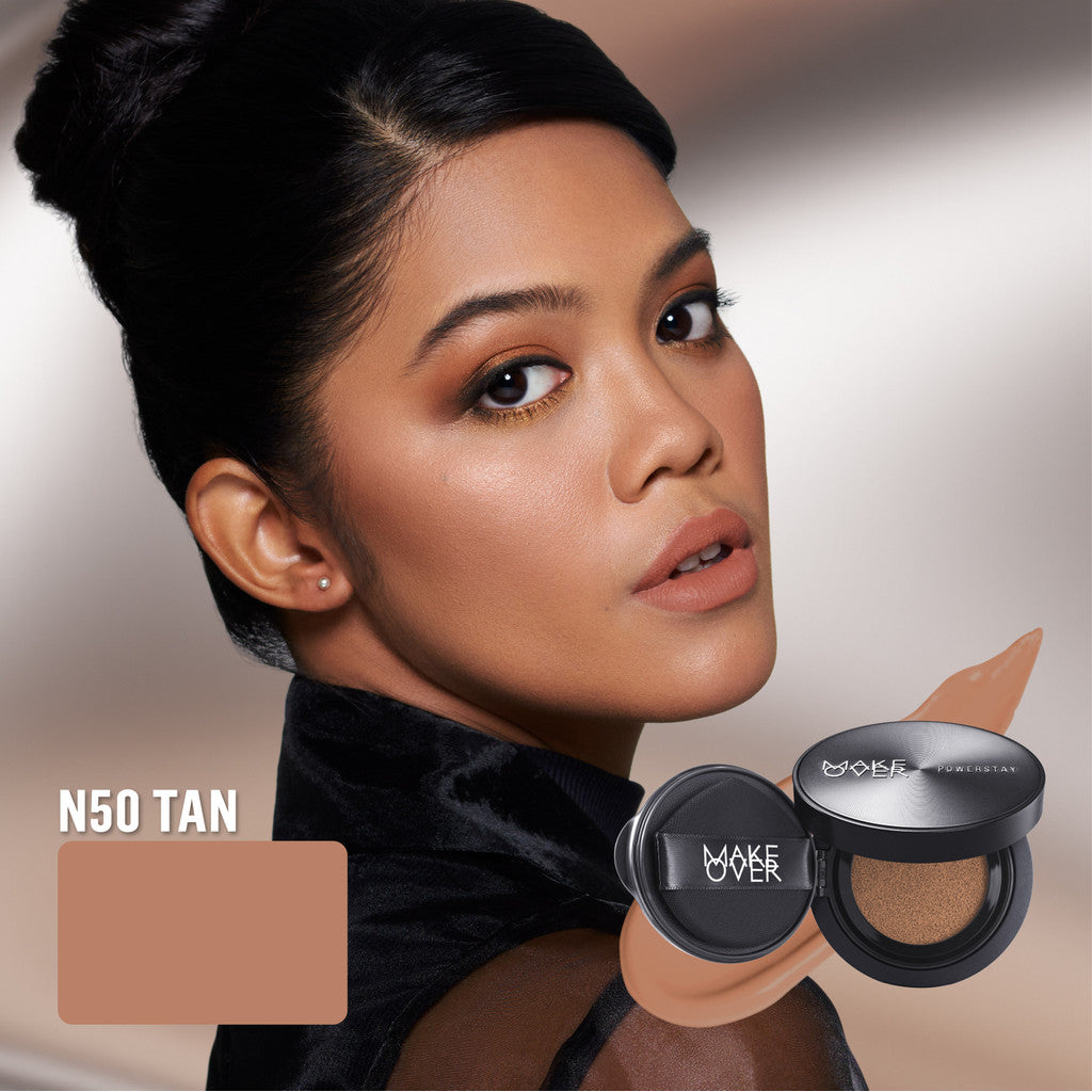 [SPECIAL 11.11] NEW! MAKE OVER Powerstay Sync Matte Cushion - Smart AI Matte Cushion High Coverage Zero Oxidation Oil Control Foundation Compact Makeup Concealer Skin Tint long lasting time less stain with euphoria