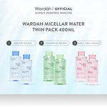 TWINPACK WARDAH Micellar Water 400 ml (Perfect Bright, Nature Daily, Lightening Oil, Acnederm) - Pembersih Make Up Waterproof - - Pembersih Wajah -  Skincare