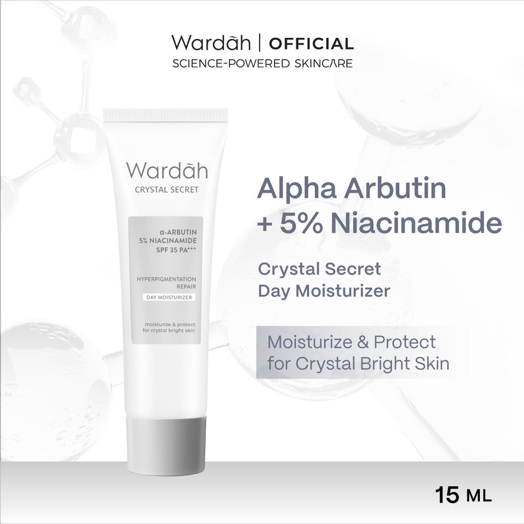 WARDAH Crystal Secret a-Arbutin 5% Niacinamide Hyperpigmentation Expert SPF 35 PA+++ Day Moisturizer 30 g - Skincare