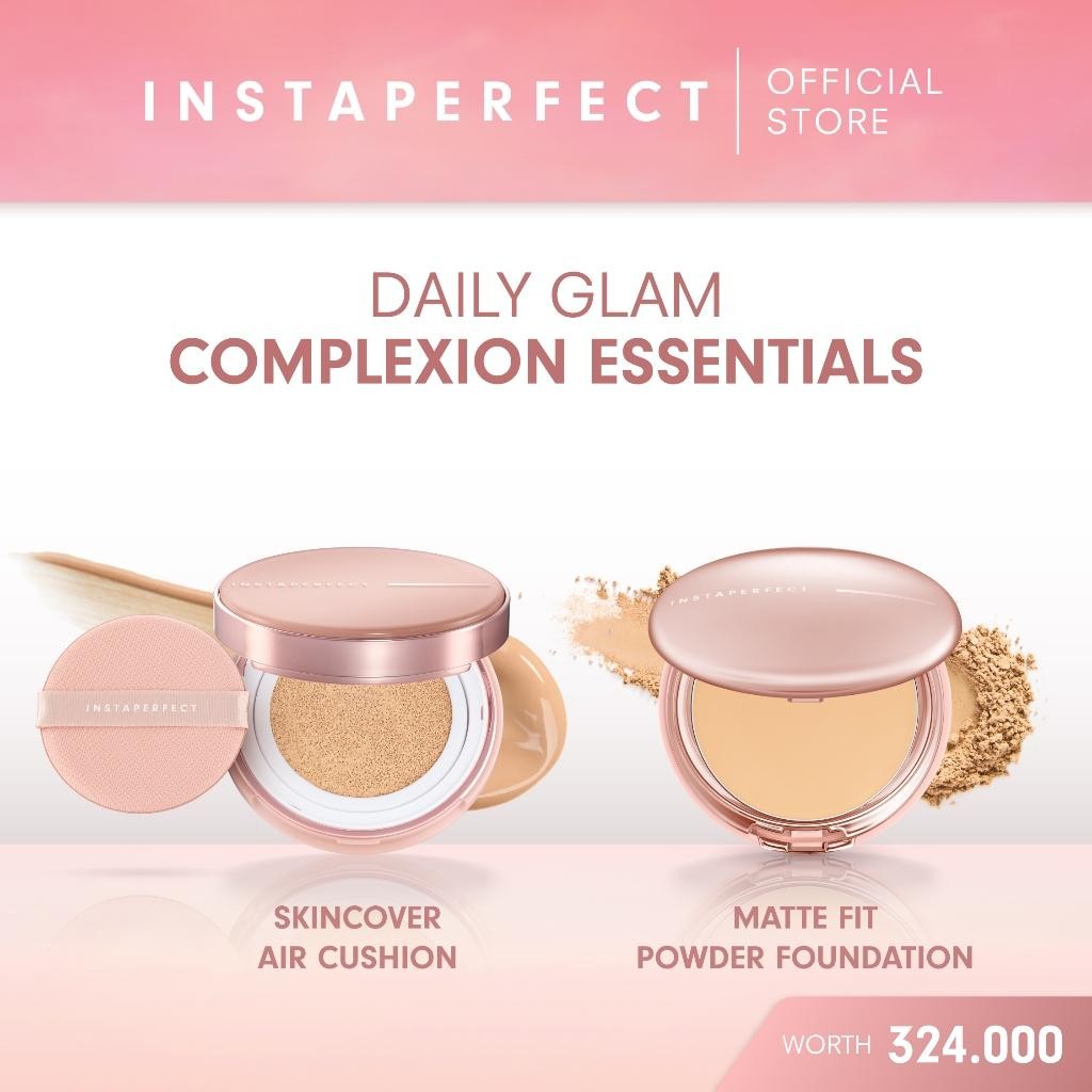Instaperfect Daily Glam Complexion Essentials Bundle (Skincover Air Cushion + Matte Fit Powder Foundation)