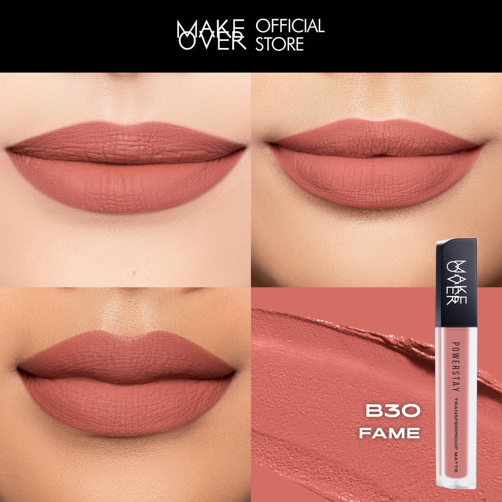 [SPECIAL MASTERSHADE] MAKE OVER Powerstay Transferproof Matte Lip Cream - Lipcream x PANTONE Tahan Lama 14 Jam Lip Cream Tidak Kering Ringan Kissproof Ombre Lips Color Nude Lipstick Matte 14H Make Up Long Lasting Somethin Time Less Stain w Maybe Euphoria