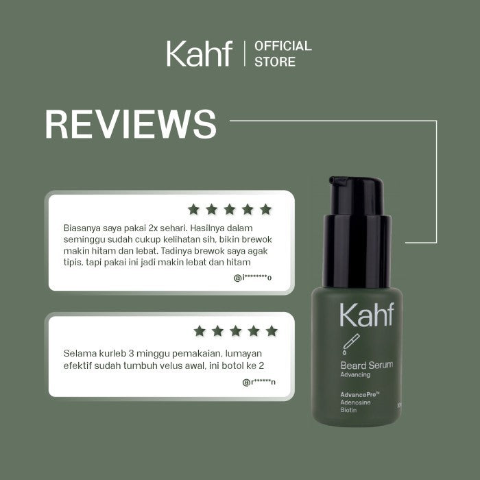Kahf Advancing Beard & Hair Serum (30 ml) - DHT Blocker Hair Loss Treatment - Hair Loss Solution - Minyak Janggut & Rambut