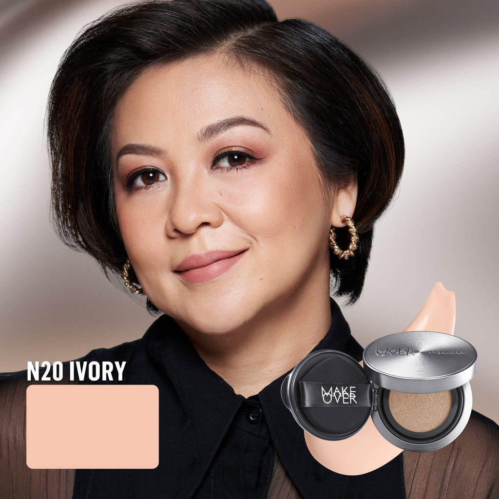 [TINTINTINWIN'S PICKS] NEW! MAKE OVER Hydrastay Prismatic Glass Cushion - Glow Cushion Plumpy Tahan Cuaca Panas Lembab Anti Crack Smudgeproof Tidak Cakey Tidak Crease High Coverage Tahan Banting Radiant Foundation Compact Makeup Concealer