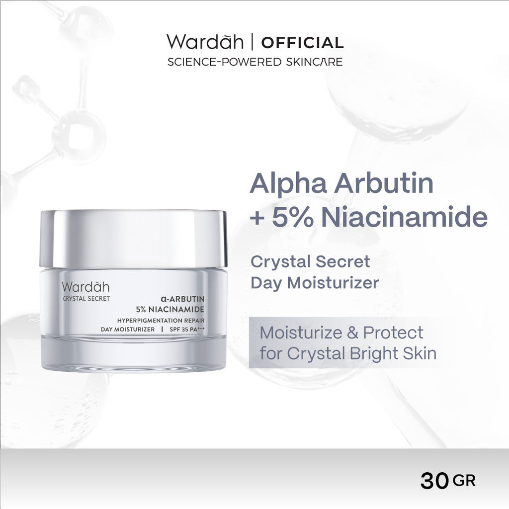 WARDAH Crystal Secret a-Arbutin 5% Niacinamide Hyperpigmentation Expert SPF 35 PA+++ Day Moisturizer 30 g - Skincare