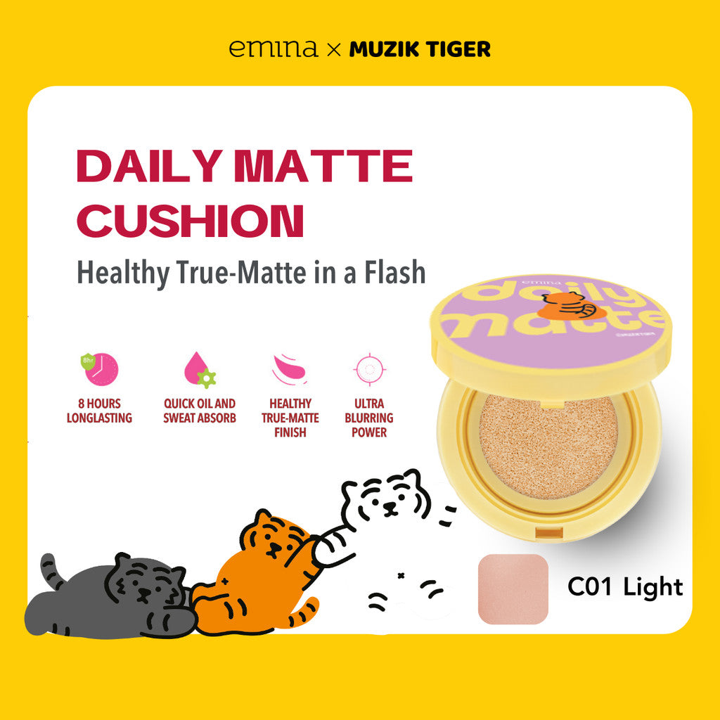 Emina Daily Matte Cushion 15g - Cushion Healthy Matte Oil Control Lasting 8 Jam, Anti Kering