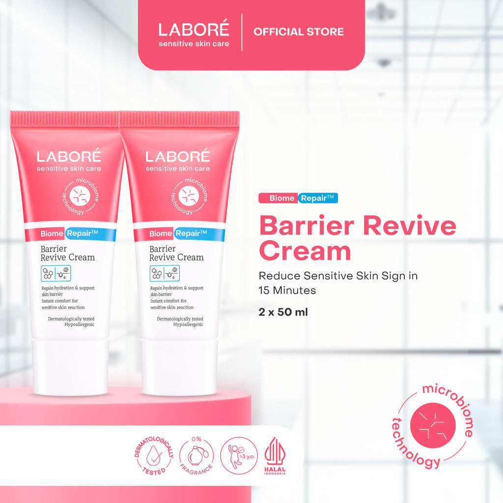 [TWINPACK] Labore Barrier Revive Cream 2pcs - Paket Pelembab Wajah untuk Kulit Sensitif  (Non-comedogenic & Non-Acnegenic)