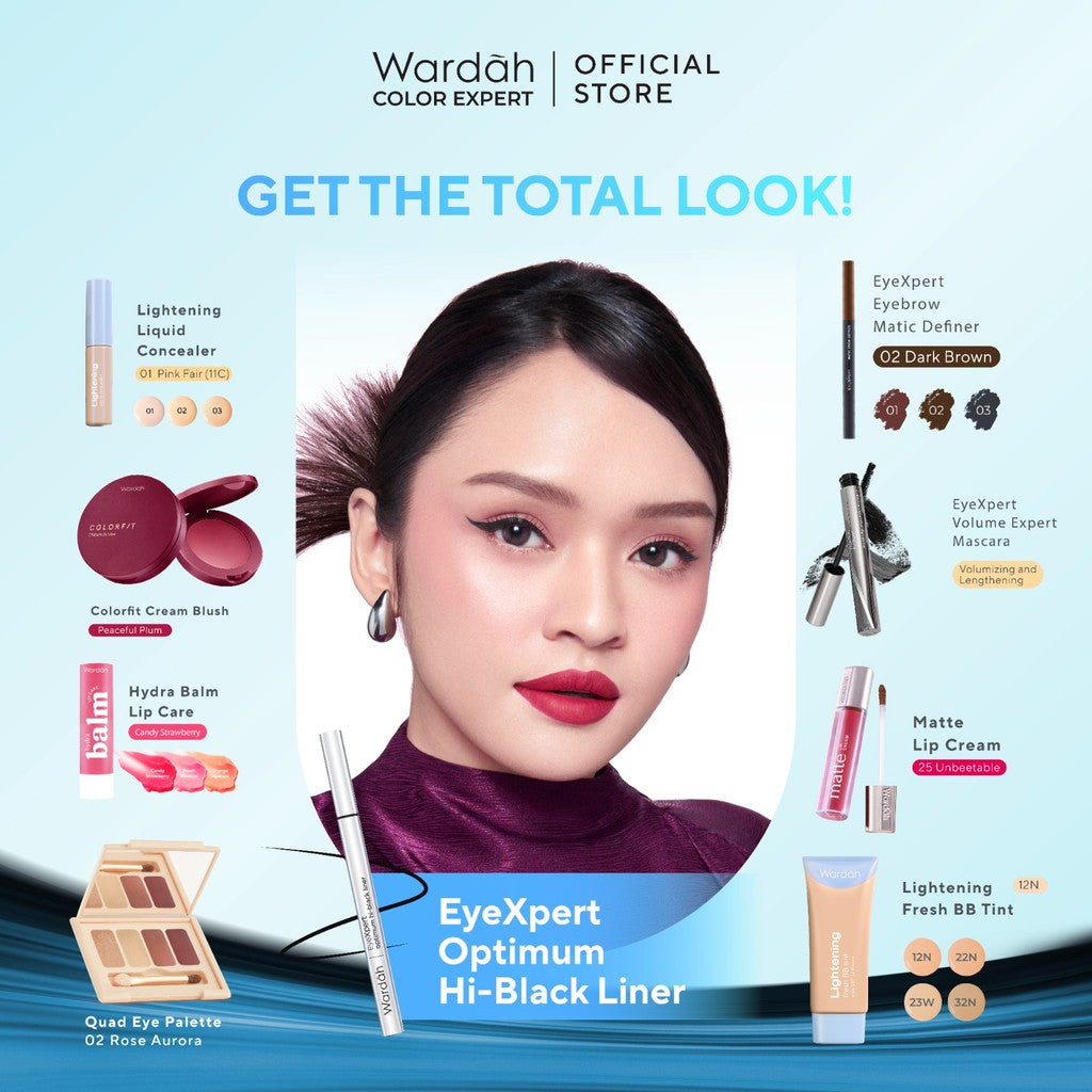Wardah EyeXpert Optimum Hi-Black Liner - Eyeliner Spidol Waterproof Dengan Warna Intense - Makeup - Eyeliner Waterproof - Eye Makeup - Makeup Mata - Eyeliner untuk Pemula - Eyeliner Pigmented