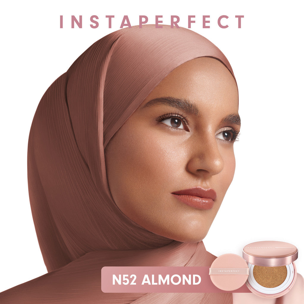 Instaperfect Skincover Air Cushion SPF 50++++ 11g - Make Up Cushion Foundation Blurring Semi Matte Finish (Real Skin Buildable Coverage, Transferproof, Non Comedogenic)- Bedak Foundation Wajah Tahan Lama