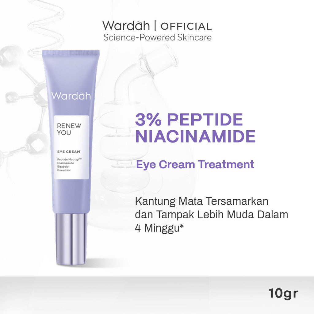 WARDAH Renew You Series Lengkap - Foam Cleanser, Toner Essence, Renewal Serum, Eye Cream, Day Moisturizer, Night Moisturizer - Skincare