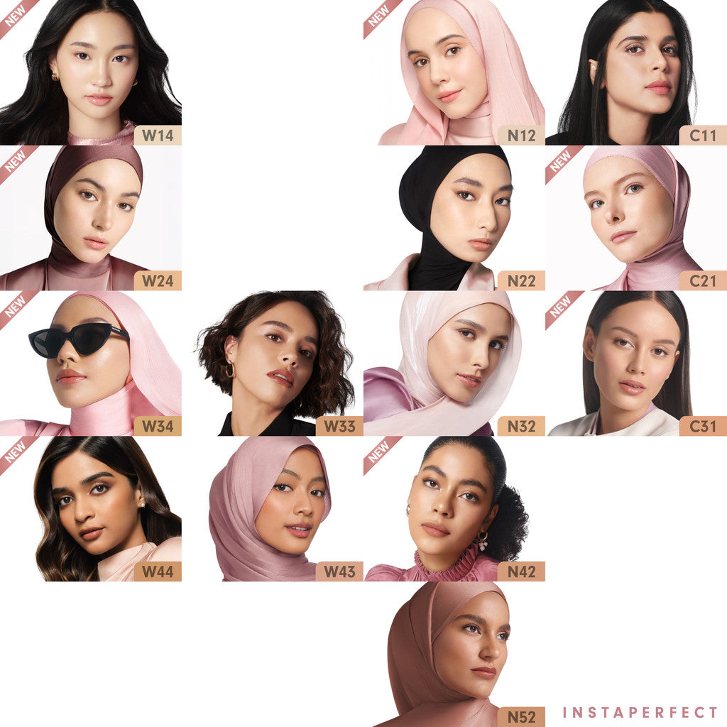 Instaperfect Skincover Air Cushion SPF 50++++ 11g - Make Up Cushion Foundation Blurring Semi Matte Finish (Real Skin Buildable Coverage, Transferproof, Non Comedogenic)- Bedak Foundation Wajah Tahan Lama