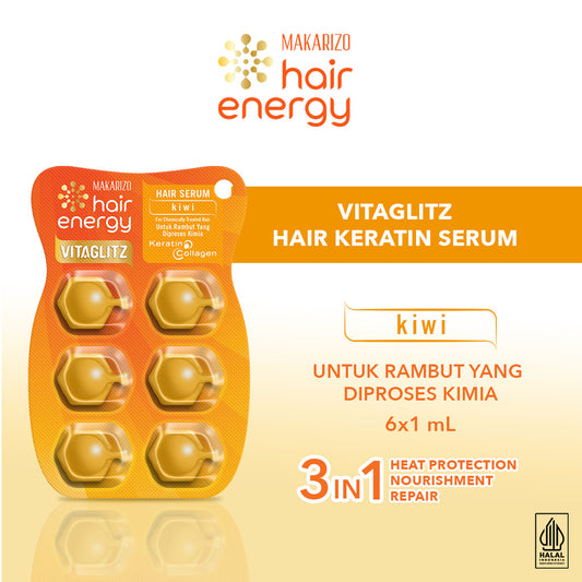 Makarizo Hair Energy VITAGLITZ Hair Keratin Serum KIWI 6 x 1 mL