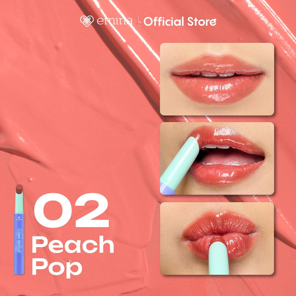 [FLASH SALE] NEW! Emina Hyalupeptide Color Melt Balm - Tinted Lip Balm Melembabkan & Mencerahkan Bibir, Lightweight & Cover Bibir Gelap with Peptide | Memperkuat Lip Barrier - Cocok untuk Bibir Sensitif