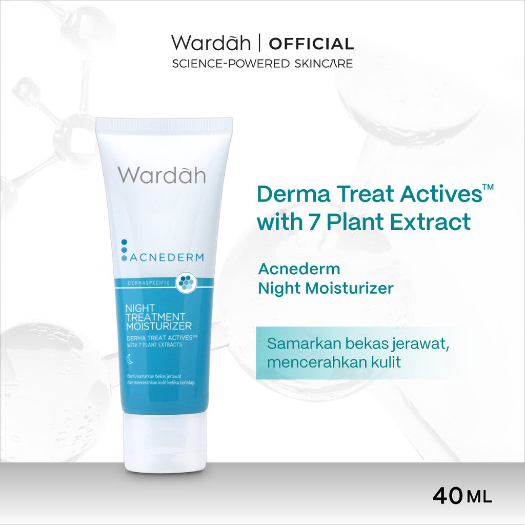 WARDAH Moisturizer Night Cream All Series - Acnederm, Lightening, Perfect Bright, Crystal Secret, Renew You - Pelembab Wajah - Skincare