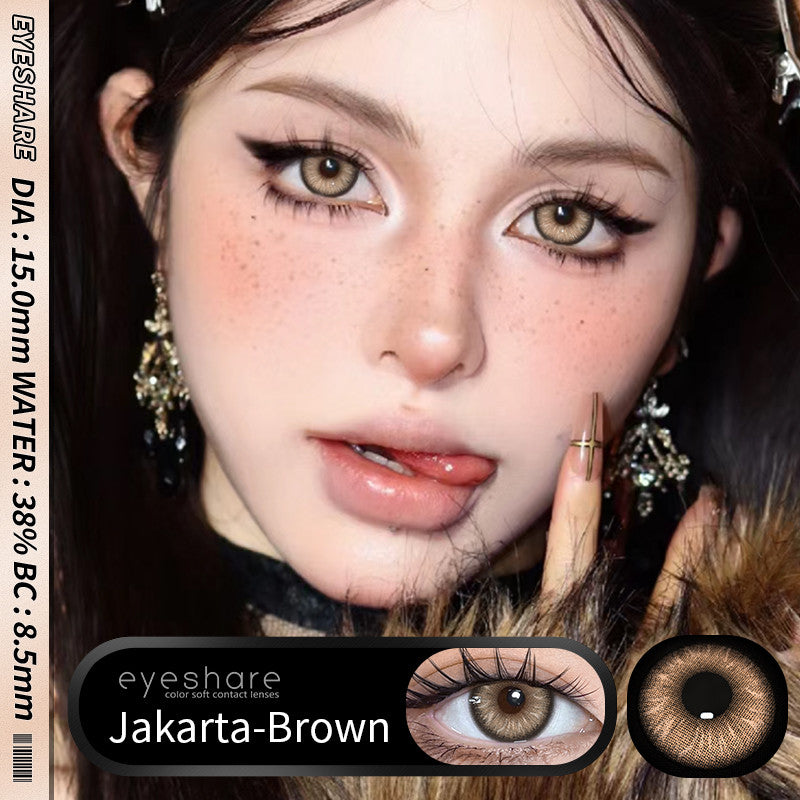 Eyeshare 15mm Softlens Jakarta Gray Big Eyes 1 Pasang Lensa Kontak Softlen Brown