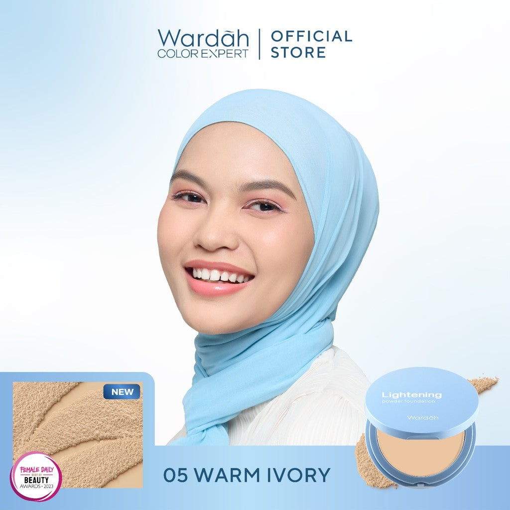 WARDAH Lightening Powder Foundation Light Feel 12g Two Way Cake Bedak Padat Ringan Matte dengan Niacinamide Powder Compact Cushion untuk Skin Cerah Blur Tahan Lama All Skin Type Feel Glad No Cakey All Day Makeup