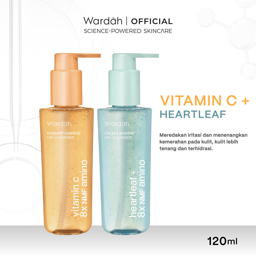 [New!] WARDAH Amino Gel Cleanser Vitamin C + 8X NMF Amino 120 mL - Sabun Cuci Muka Low pH untuk Kulit Kusam Dry Kering Senstive - Face Wash Membersihkan Mencerahkan Melembapkan Kulit - Kulit Sensitive - Pembersih Wajah - Facial Wash - Sabun Cuci Muka