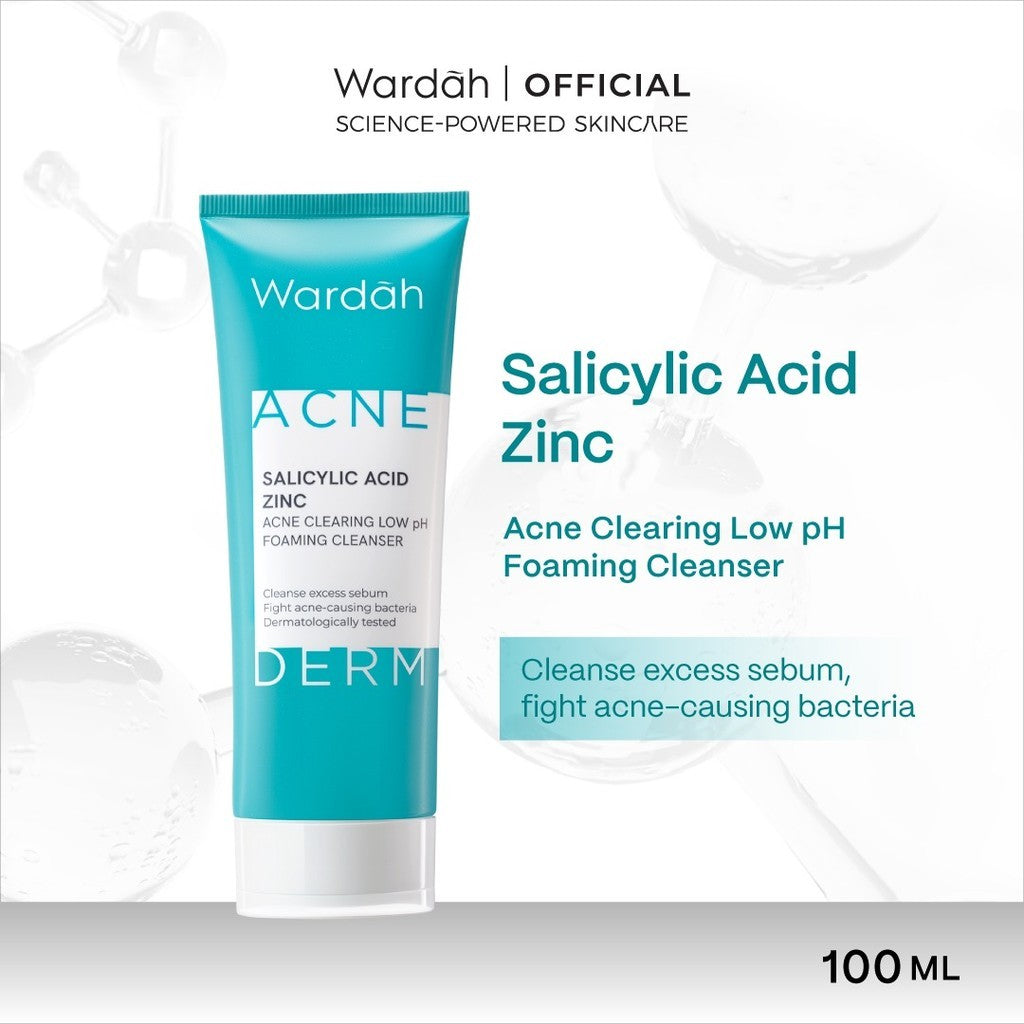 WARDAH Acnederm Acne Care All Series Lengkap - Balm, Salicylic Acid Zinc Acne Clearing Low pH Foaming Cleanser, Pore Refining Toner, Serum, Treatment Gel, Day Moisturizer, Night Treatment Moisturizer, Face Powder, Micellar Water, UV Shield - Skincare