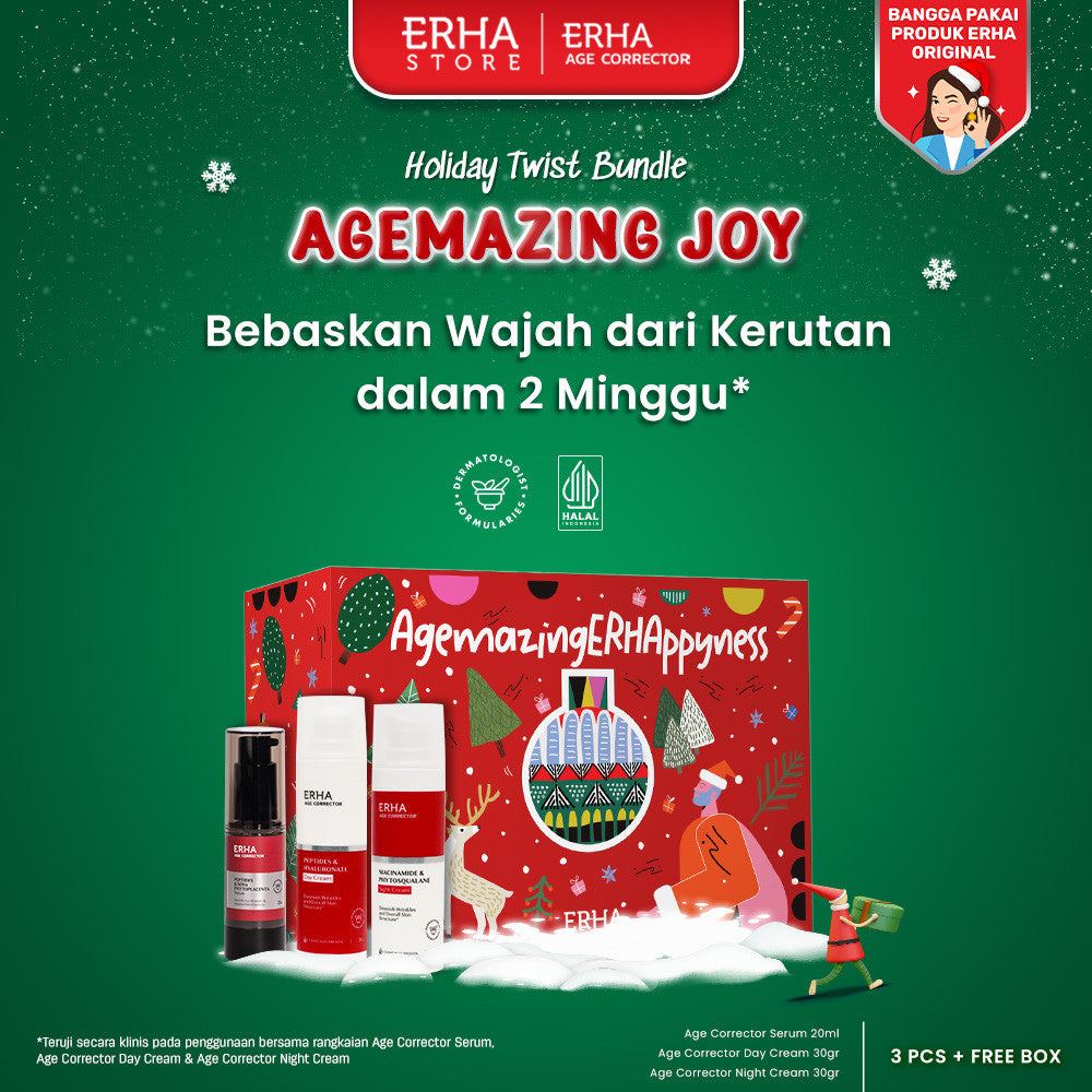 ERHA Bundle Age Corrector Daily Serum 20ml + Krim Pagi dan Malam 30g - Paket Anti Penuaan