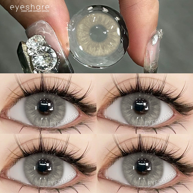 Eyeshare 15mm Softlens Jakarta Gray Big Eyes 1 Pasang Lensa Kontak Softlen Brown
