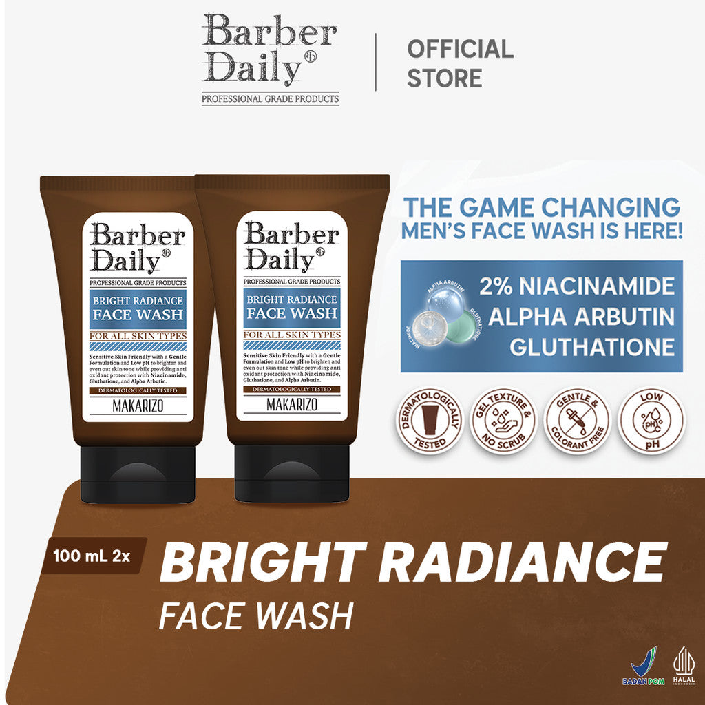 Dual Pack Barber Daily Bright Radiance Face Wash 100mL x 2