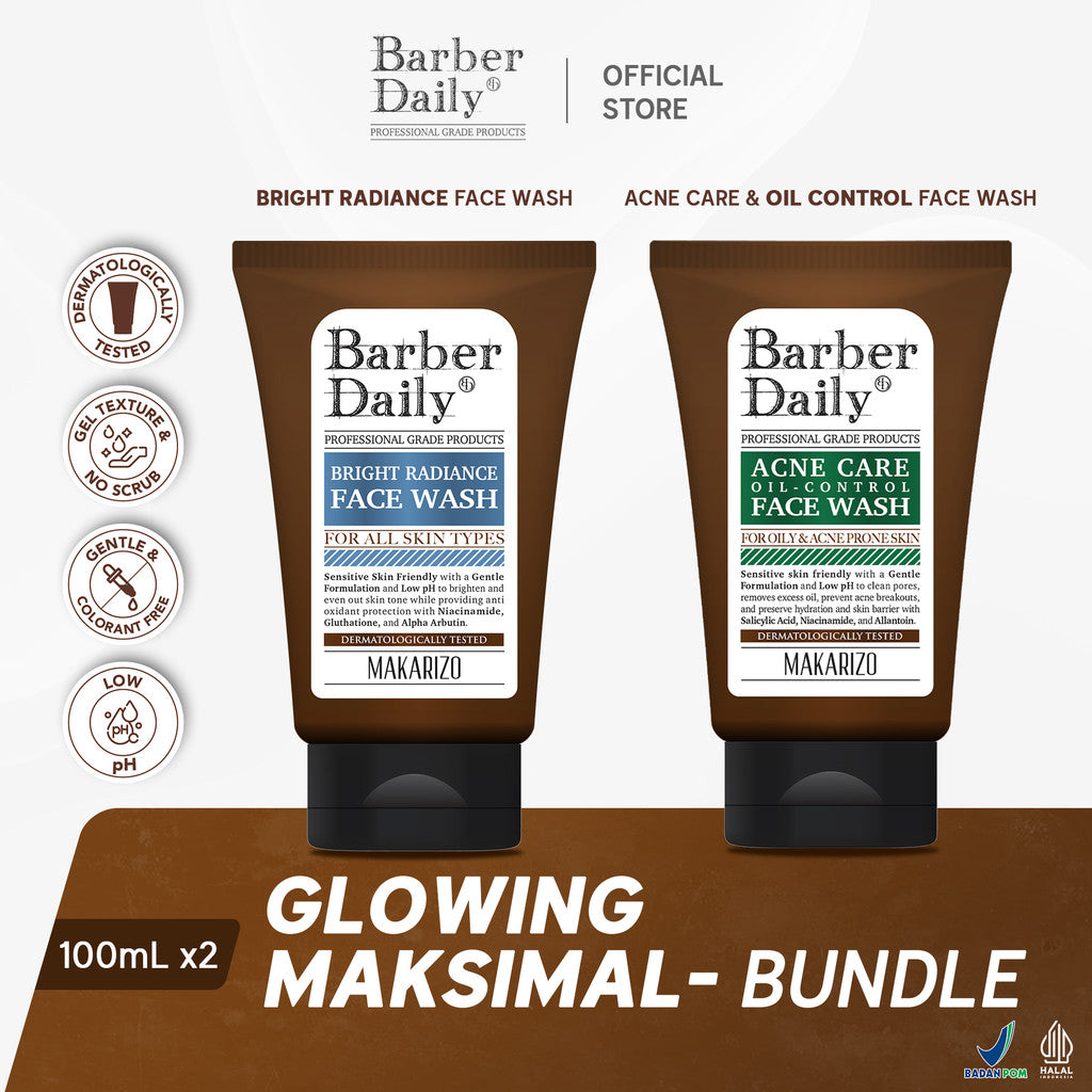 GLOWING MAKSIMAL - Acne Care & Oil Control Face Wash + Bright Radiance Face Wash