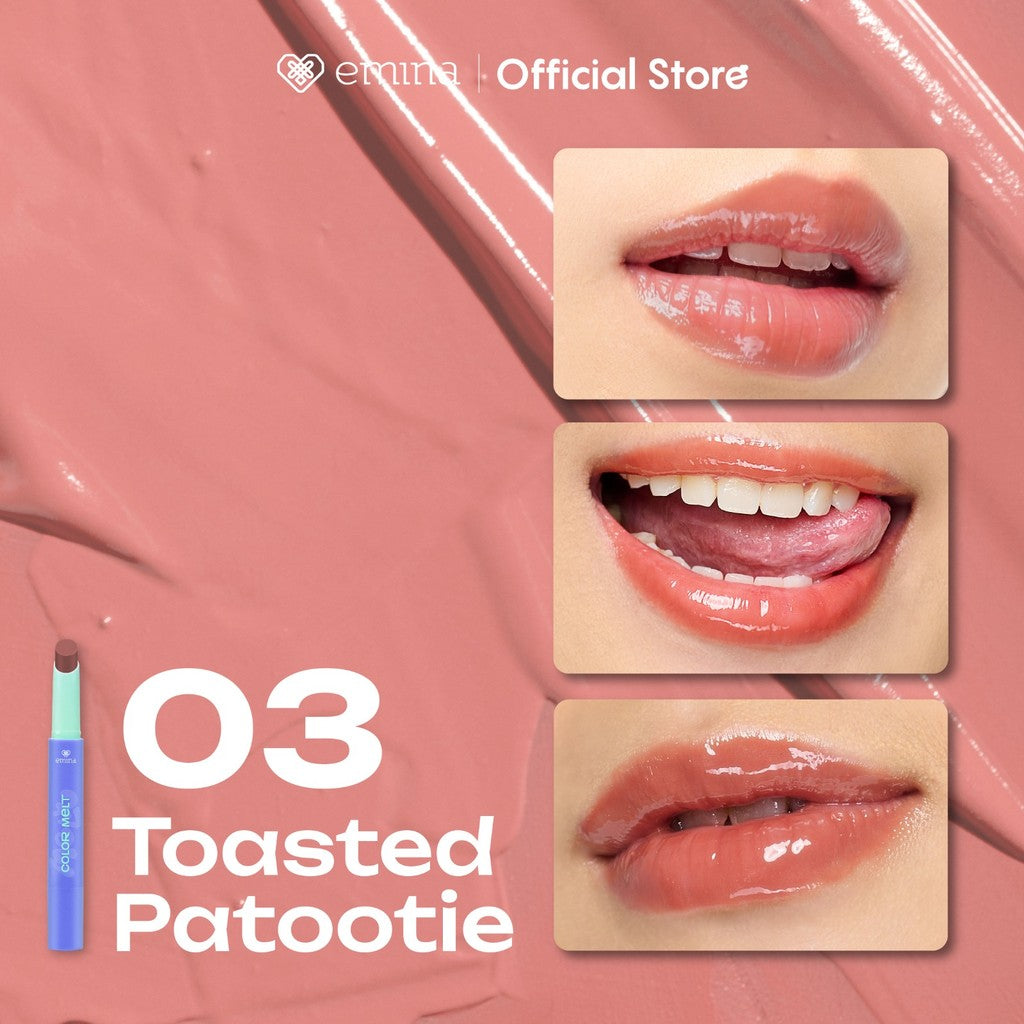 [FLASH SALE] NEW! Emina Hyalupeptide Color Melt Balm - Tinted Lip Balm Melembabkan & Mencerahkan Bibir, Lightweight & Cover Bibir Gelap with Peptide | Memperkuat Lip Barrier - Cocok untuk Bibir Sensitif