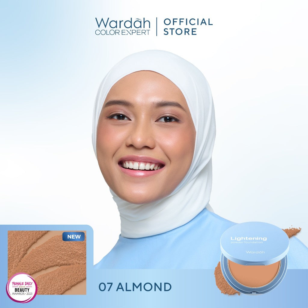 WARDAH Lightening Powder Foundation Light Feel 12g Two Way Cake Bedak Padat Ringan Matte dengan Niacinamide Powder Compact Cushion untuk Skin Cerah Blur Tahan Lama All Skin Type Feel Glad No Cakey All Day Makeup