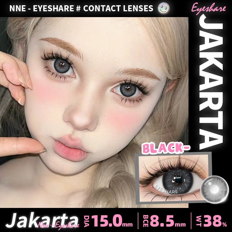 Eyeshare Softlens 15mm Big Eyes Black 1Pasang Gray Lensa Kontak