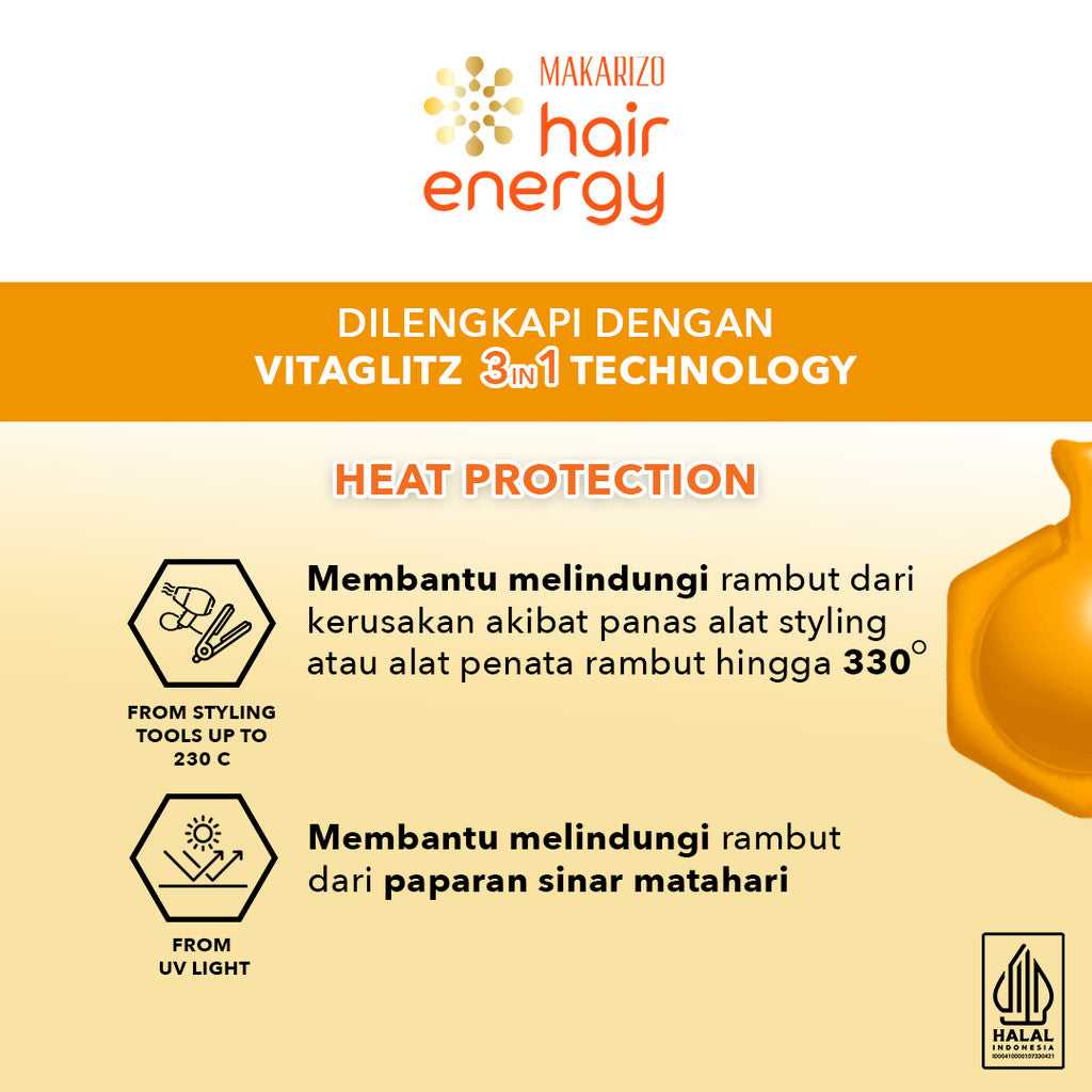 Makarizo Hair Energy VITAGLITZ Hair Keratin Serum KIWI 6 x 1 mL