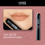 MAKE OVER Color Stick Matte Crayon 2.6 g - Lipstick Lipstik Bibir Matte untuk Base Ombre BEST SELLER-105 skye