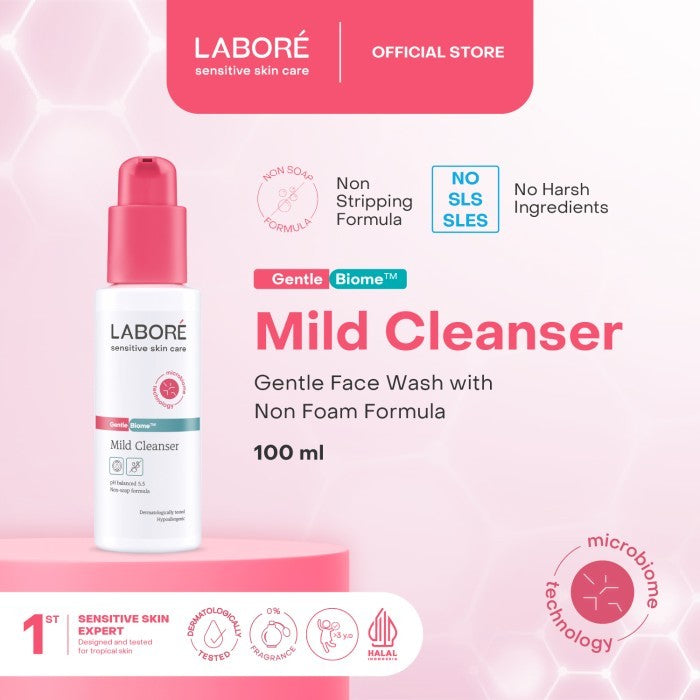 Labore GentleBiome™ Mild Cleanser 100ml - Face Wash | Sabun Pembersih Wajah Low pH 5.5 Hyaluronic Acid for all skin and sensitive