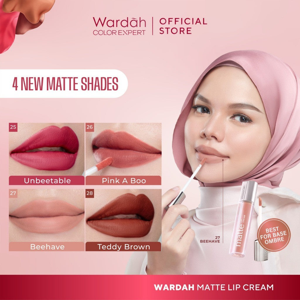 [TINTINTINWIN'S PICKS] Wardah Matte Lip Cream 4 g - Warna Intense dan Tahan Lama - Matte Finish - Teksture Creamy -Liptint-Lip-Stain-Lipgloss-Lipstik-Lip Tint-Lip Matte-Lipstick-Lipcream-Lip Cream- Glossy Lip Longlasting Waterproof Tahan Lama - Makeup