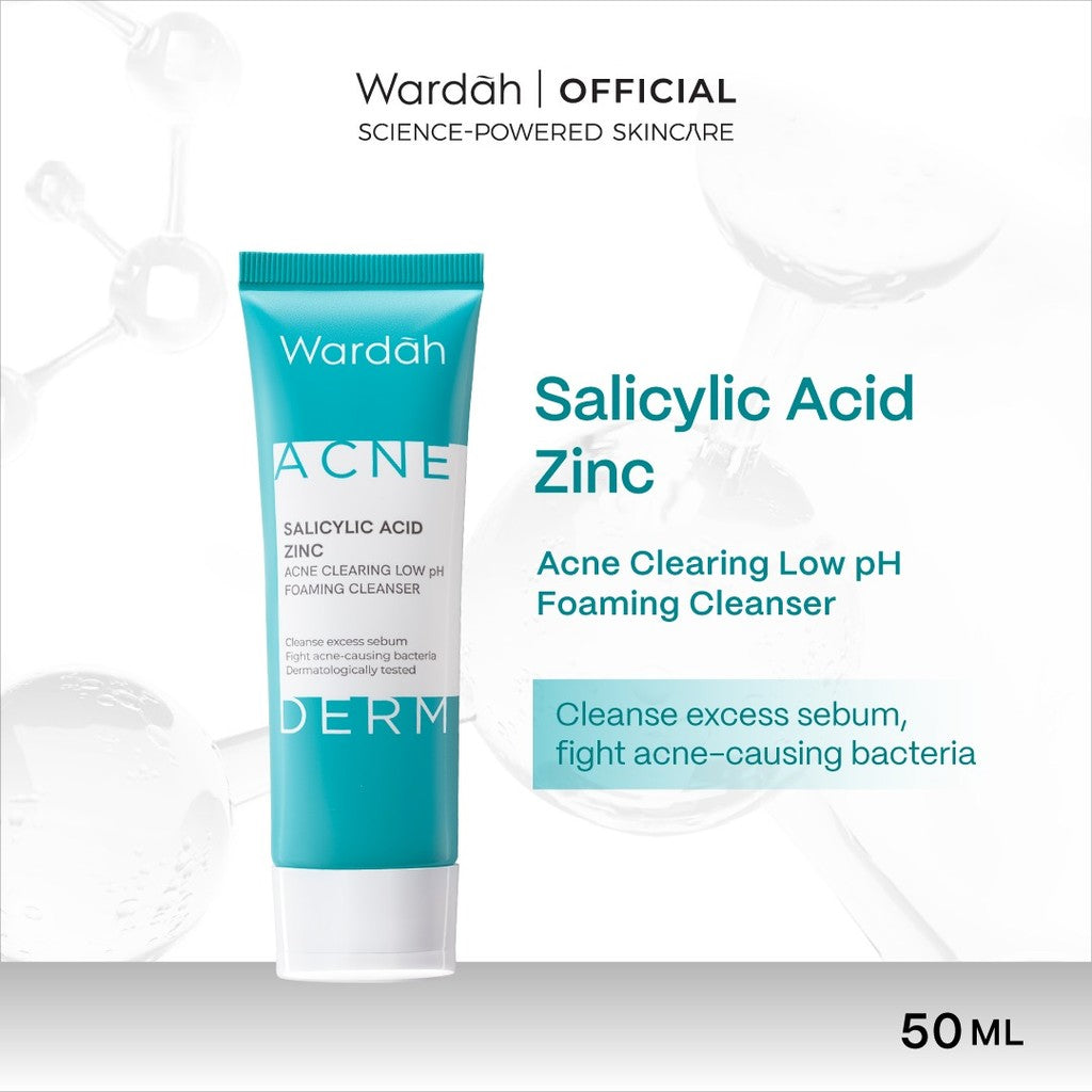 WARDAH Acnederm Acne Care All Series Lengkap - Balm, Salicylic Acid Zinc Acne Clearing Low pH Foaming Cleanser, Pore Refining Toner, Serum, Treatment Gel, Day Moisturizer, Night Treatment Moisturizer, Face Powder, Micellar Water, UV Shield - Skincare