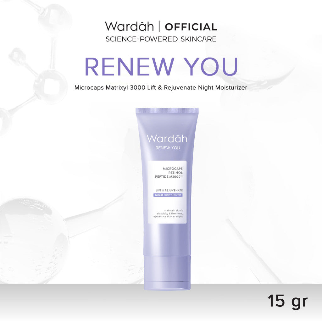 WARDAH Renew You Series Lengkap - Foam Cleanser, Toner Essence, Renewal Serum, Eye Cream, Day Moisturizer, Night Moisturizer - Skincare