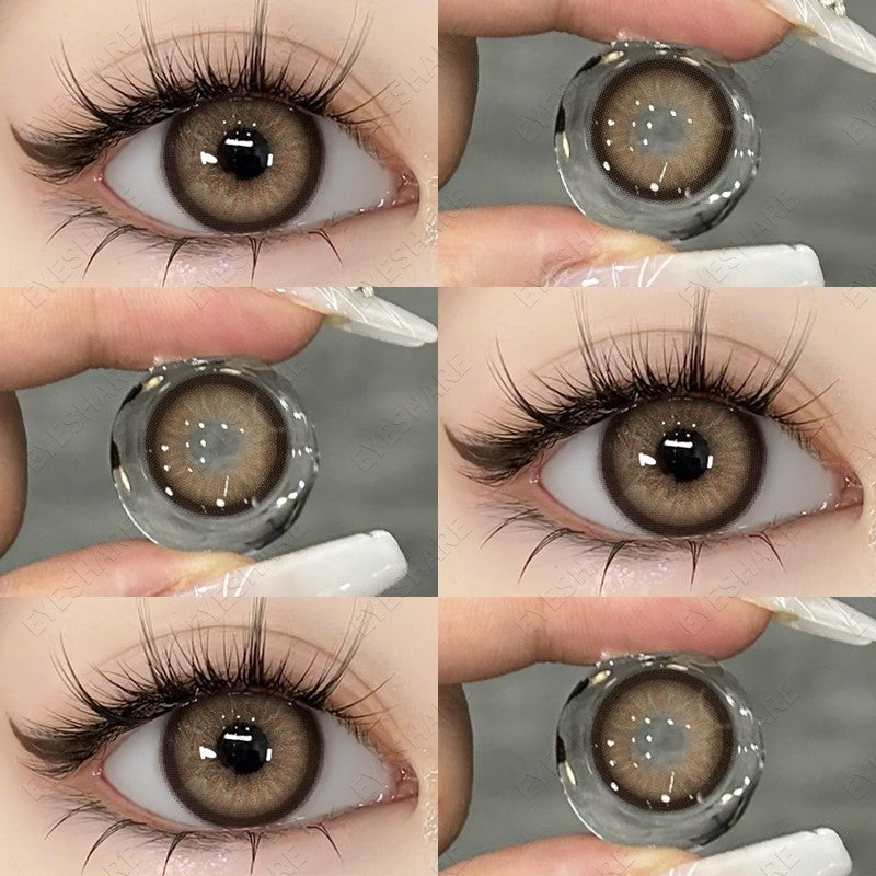 【COD】Softlens Sepasang Lensa kontak warna, lensa warna HOLLAND seri softlen Normal soflen brown Berwarna Lensa Besar Ukuran 14.5mm/Free Lens Case