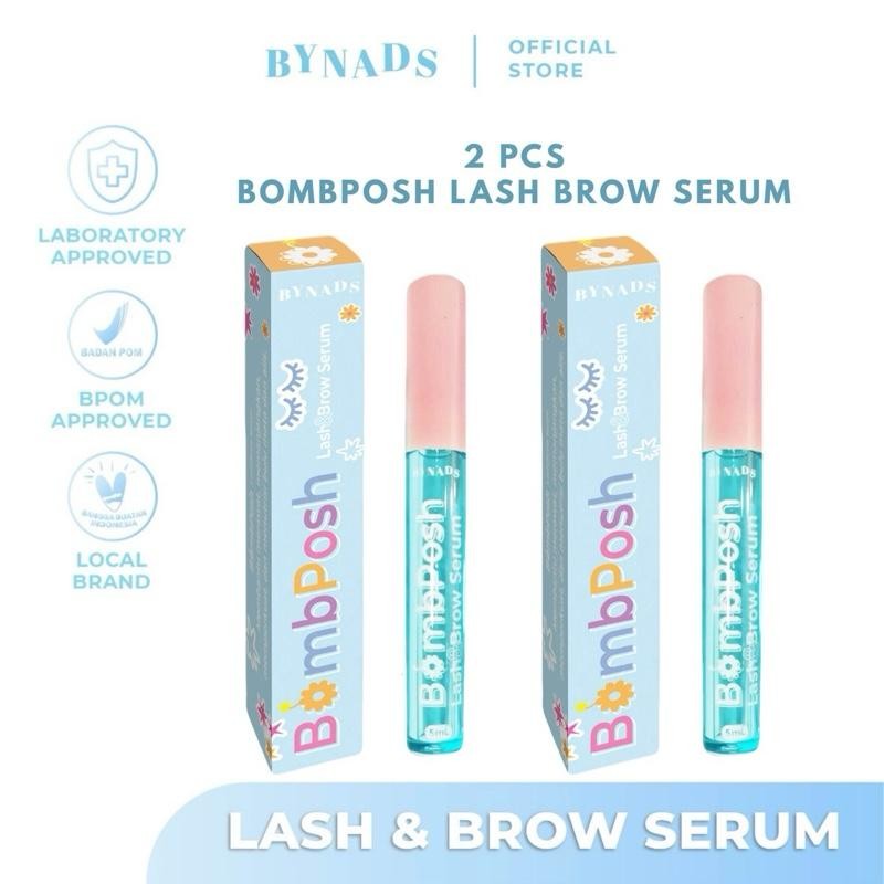 [2PCS] Bynads 2in1 Bombposh Lash and Brow Serum Bynads Eyelash Brow Serum Penumbuh Bulu Mata dan Alis By Bombposh Bynads